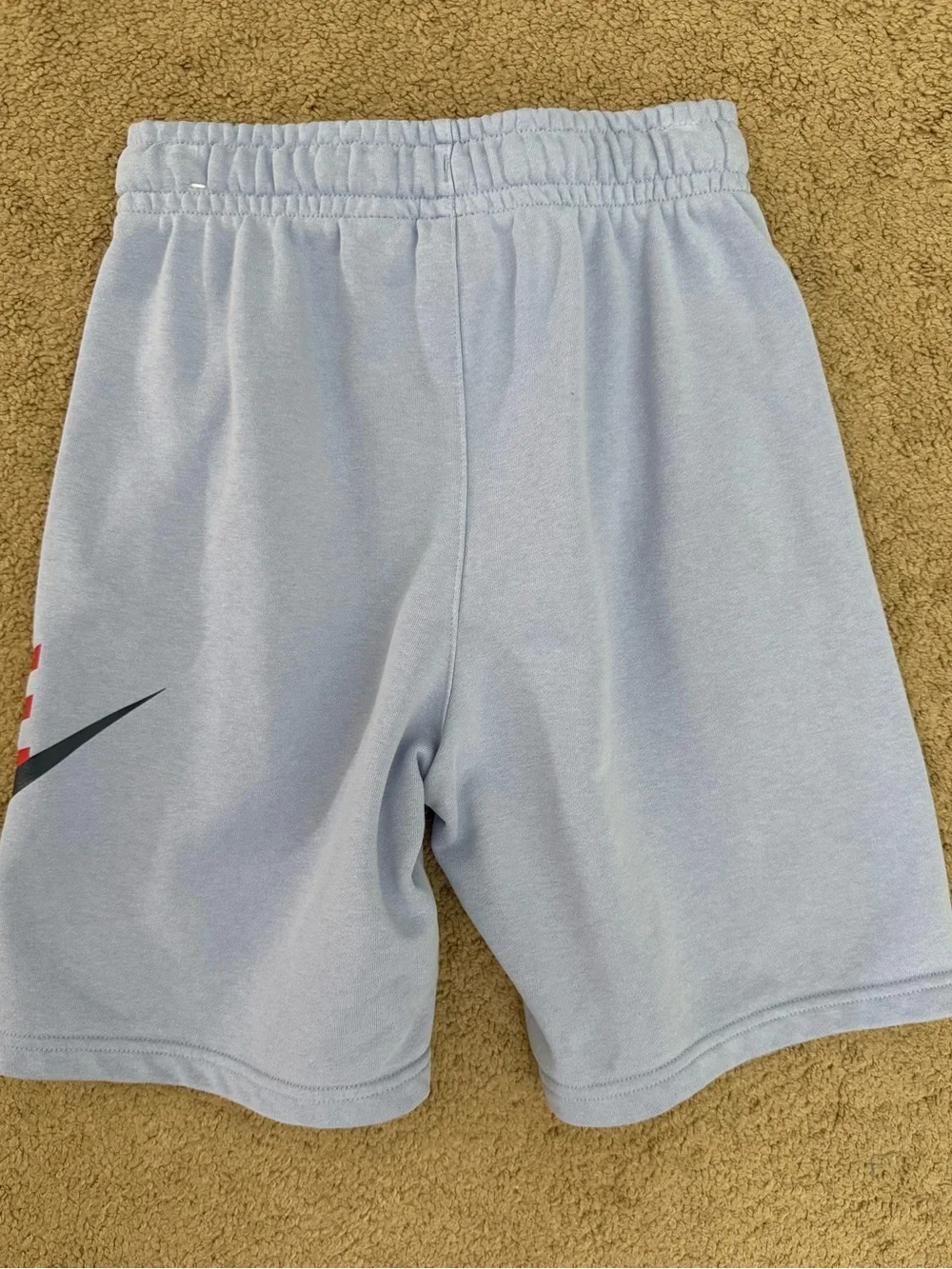 Nike Kids Light Blue Periwinkle Logo Fleece Shorts Size Large